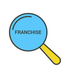 Business Concept: Magnifying Optical Glass With Words Franchise