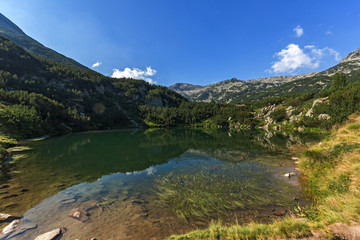 Fototapeta na wymiar Amazing Landscape with The eye lake, Pirin Mountain, Bulgaria