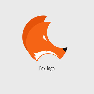 page fox Orange logo. modern on white background