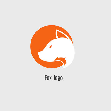 page fox Orange logo. modern on white background