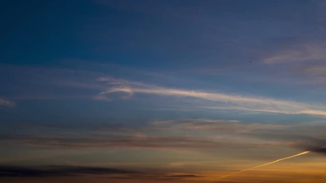 Beautiful clouds at sunset, time-lapse
