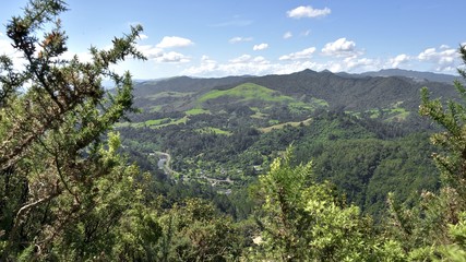 View from a mountain slope into the valley