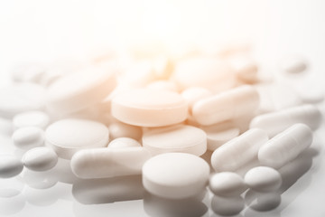 Fototapeta na wymiar Pharmacy theme, medicine tablets.