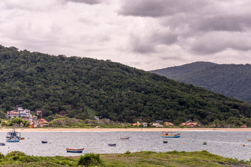 Boats floating on a calm sea