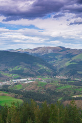 Obraz premium Typical Basque landscape seen from the mountain, Zalla, Spain