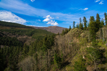 Typical Basque landscape seen from the mountain, Zalla, Spain