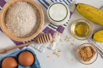 Ingredients for making pancake dough