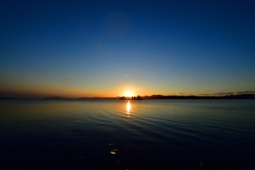 夕暮れ時の宍道湖