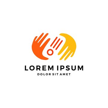 virtual credit card VCC negative space logo vector