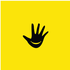Obraz premium Hand Smile Vector Template Design Illustration