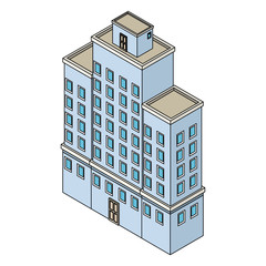 Isometric office building vector illustration graphic design