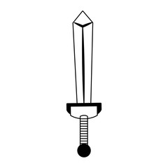 Sword weapon videogame element cartoon vector illustration graphic design