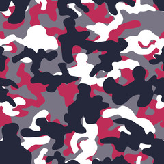 Seamless fashion red black and white elite fashion military textile camouflage pattern vector