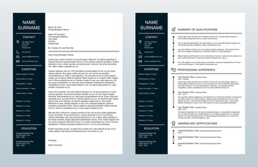 Minimalist Creative Cover Letter And One Page Resume/CV Template