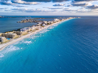 Cancun with blue water