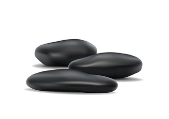 Realistic vector 3D zen stones isolated on white background for spa. vector illustration.