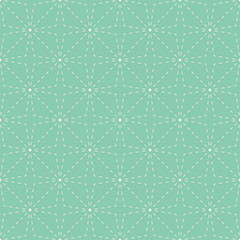 Seamless turquoise traditional stitched Japanese sashiko textile diagonal pattern vector