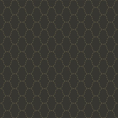 Seamless black and gold vintage traditional Japanese stitched ogee sashiko textile pattern vector