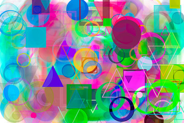 Shape pattern artistic abstract background. Cover, template, square & generative.