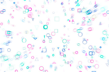 Shape pattern, wallpaper or texture background. Generative, brushed, square & ellipse.