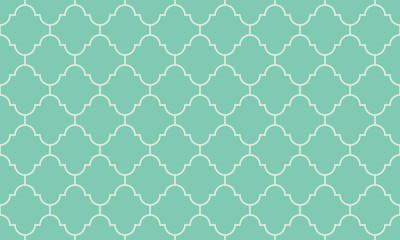 Seamless turquoise flat outline moroccan pattern vector
