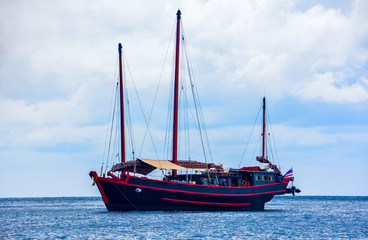 Sailing ship on the sea of Burma.