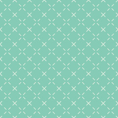 Fototapeta premium Seamless turquoise stitched cross vintage japanese sashiko pattern vector