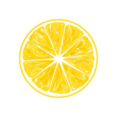 Lemon slice vector icon illustration on white background. Fresh sour vector lemon icon. - obrazy, fototapety, plakaty