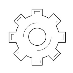 Network settings vector line icon isolated on white background. Cog wheel line icon for infographic, website or app.