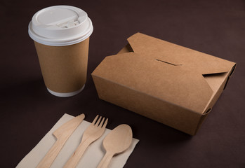 disposable table wares on table