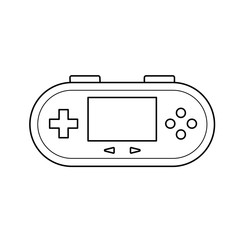 Gamepad vector line icon isolated on white background