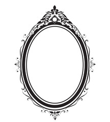 Oval frame and borders black and white, Thai pattern, vector illustration - 199377795