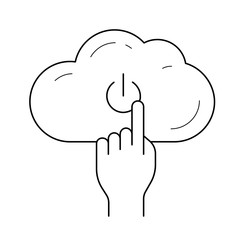 Turn synchronization on vector line icon isolated on white background. Turn synchronization on line icon for infographic, website or app.