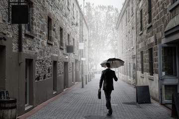 Lost among city streets. Mixed media © Sergey Nivens