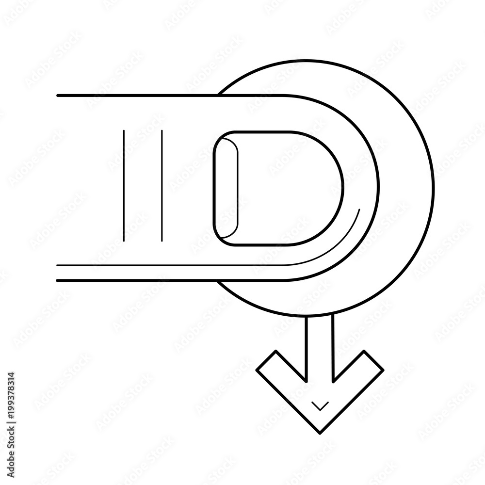 Poster move cursor vector line icon isolated on white background
