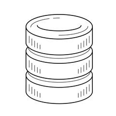 Data storage vector line icon isolated on white background. Data storage line icon for infographic, website or app. Icon designed on a grid system.