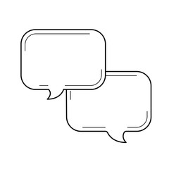 Naklejka premium Chat vector line icon isolated on white background. Chat line icon for infographic, website or app. Icon designed on a grid system.