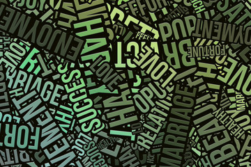 Business words cloud, wallpaper or texture background. Creativity, motivation, happy & communication.