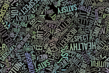 Business words cloud artistic abstract background. Message, creativity, artwork & text.