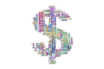 Background abstract business, words cloud for design. Creativity, communication, white & tools.