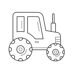 Tractor vector line icon isolated on white background. Tractor line icon for infographic, website or app. Icon designed on a grid system.