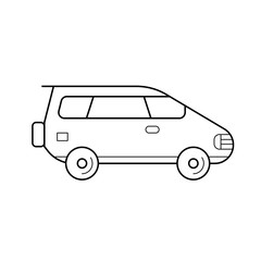 Wagon car vector line icon isolated on white background. Wagon car line icon for infographic, website or app. Icon designed on a grid system.