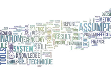 Abstract conceptual words cloud business. Tag, graphic, message & creativity.