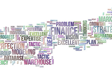 Background or backdrop, business words cloud, good for design texture. Message, tag, communication & typography.