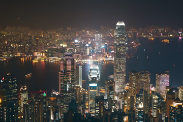 cityscape of  hong kong night