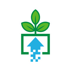 Upload Nature Logo Icon Design
