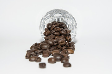 Naklejka premium little glas with coffee beans
