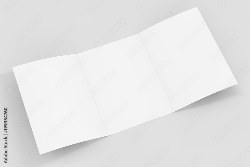 Aufkleber white folded mockup brochure paper with free space for yours design. 3d rendering