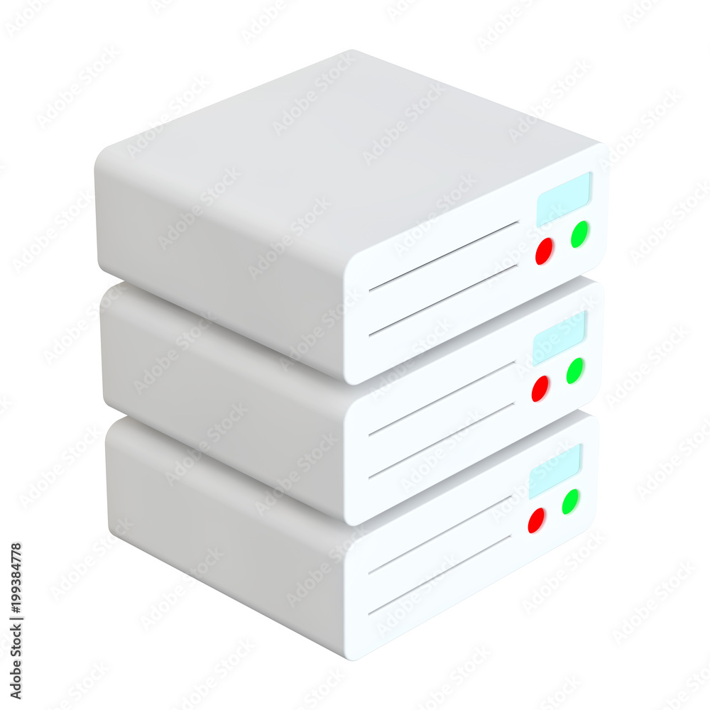 Leinwandbilder network server data center isometric flat icon. 3d rendering
