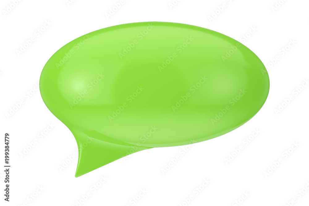 Leinwandbilder Green Speech Bubble with Blank Space for Yours Sign. 3d Rendering
